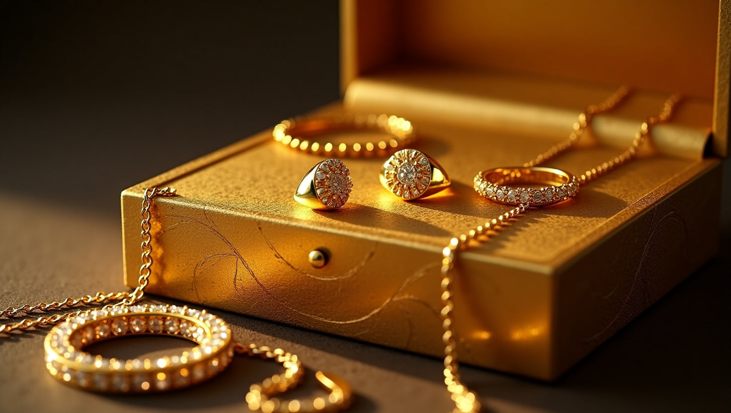 24, 18, 14 and 10k gold jewelry
