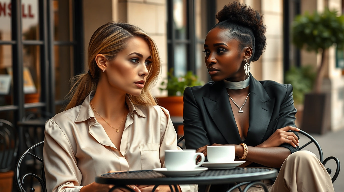 pic of 2 woman with different gold color