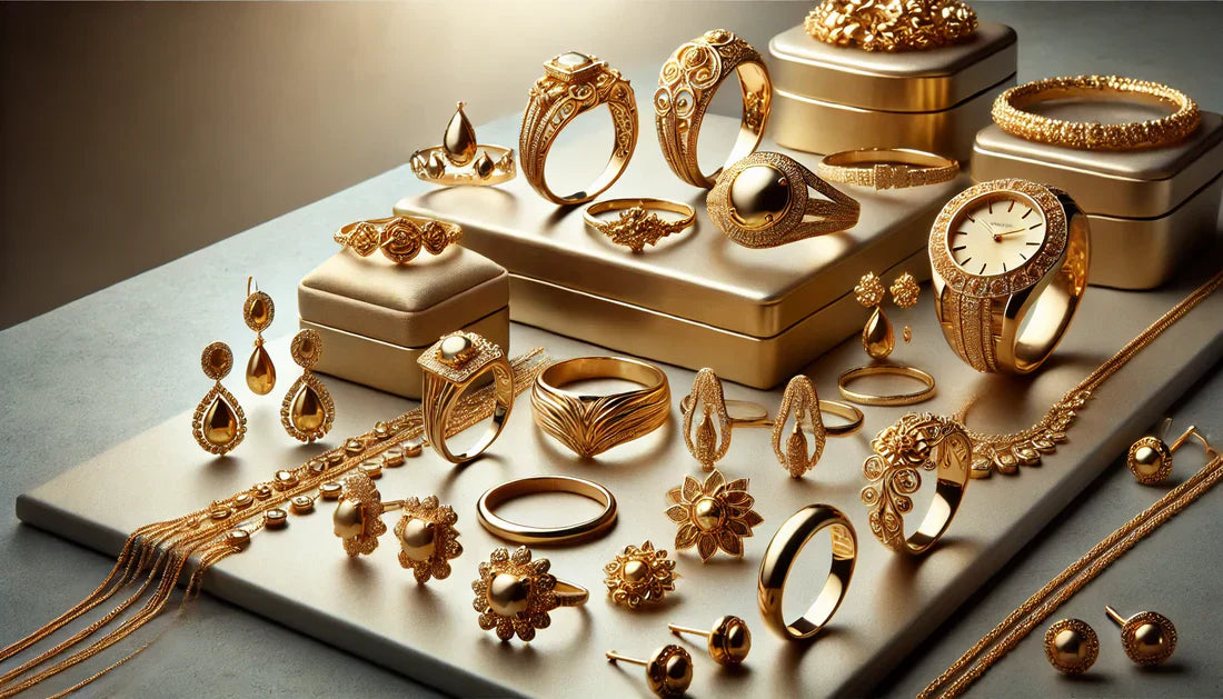 different kind of gold jewelry