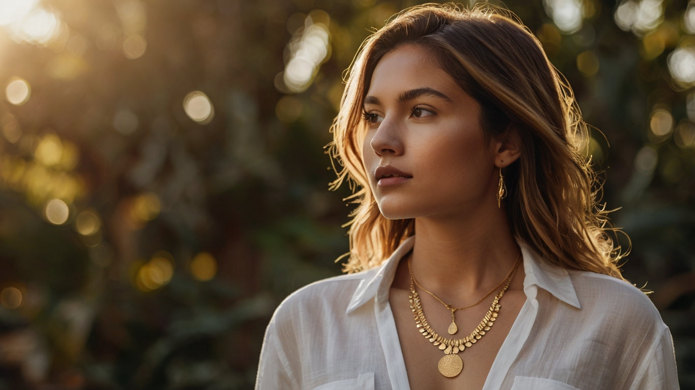 woman with layered necklace 